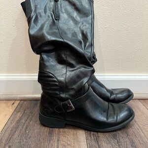 White Mountain Black Wide Calf  Boots Size 9 1/2